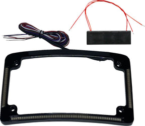 Custom Dynamics Frame Lic W/ Red Led Blk LICENSE PLATE GROUP Custom Dynamics