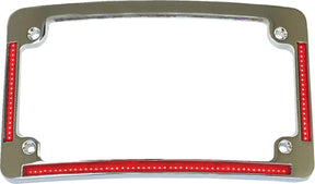 Custom Dynamics Frame Lic W/ Red Led Chr LICENSE PLATE GROUP Custom Dynamics
