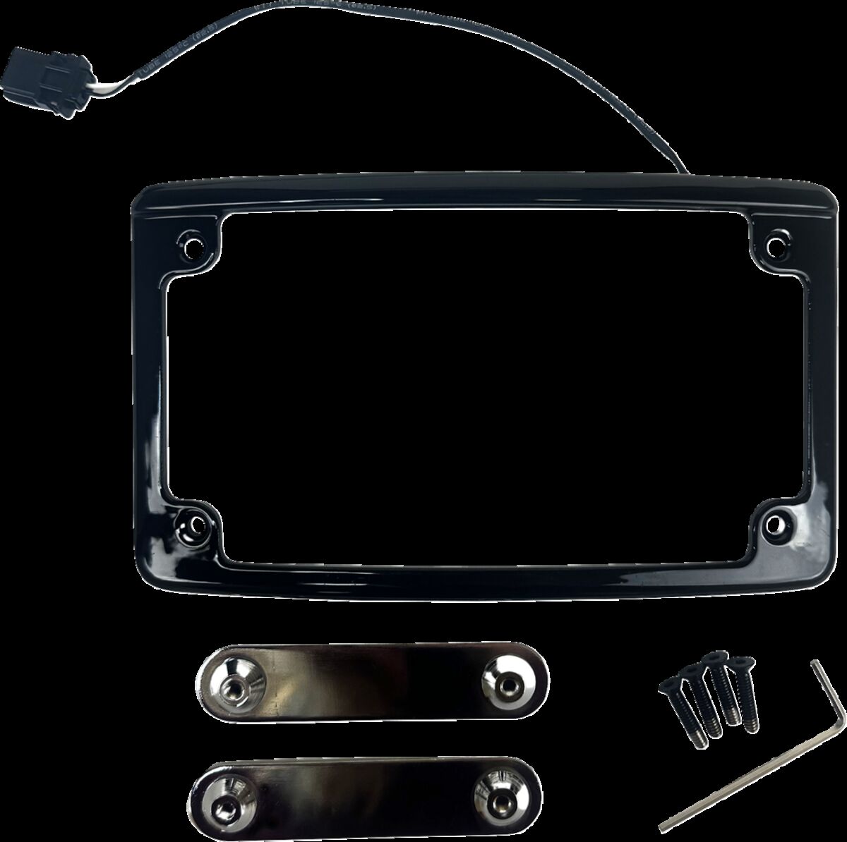 Custom Dynamics Low Profile LED License Plate Frame, Black - 23+ Touring CVO License Plate Custom Dynamics