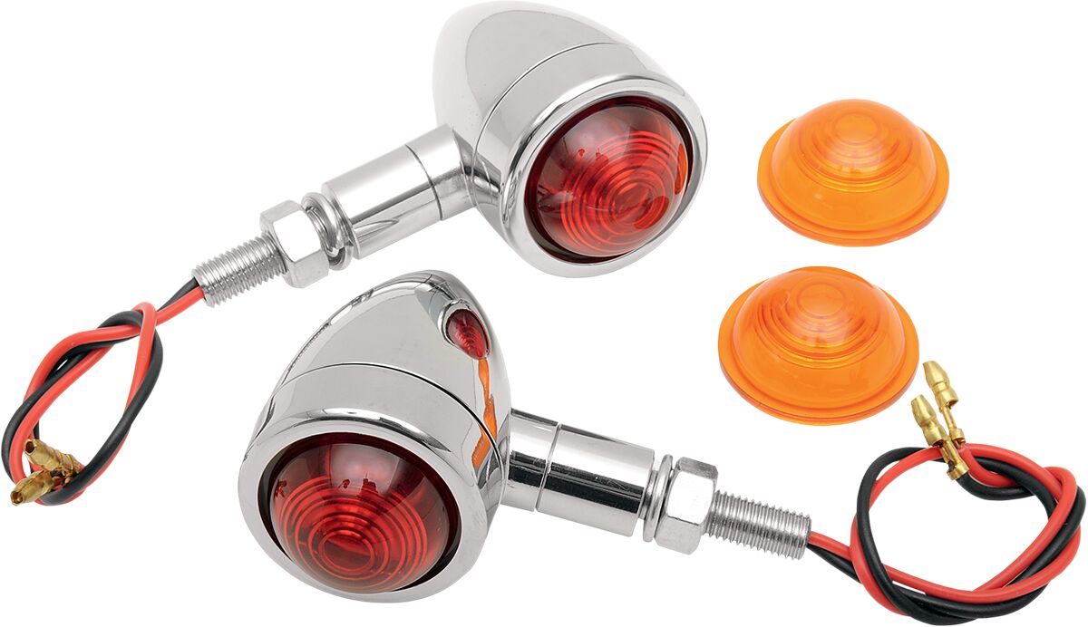 Drag Specialties Light Mini Bullet Ambr/Rd Light Accessory Drag Specialties