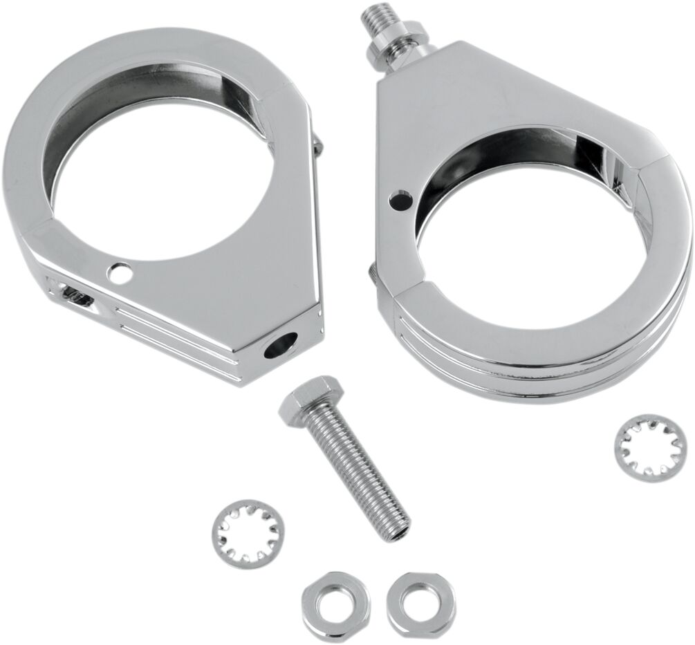 Drag Specialties Turn Signal Fork Clamps 49 Mm Chrome Light Accessory Drag Specialties