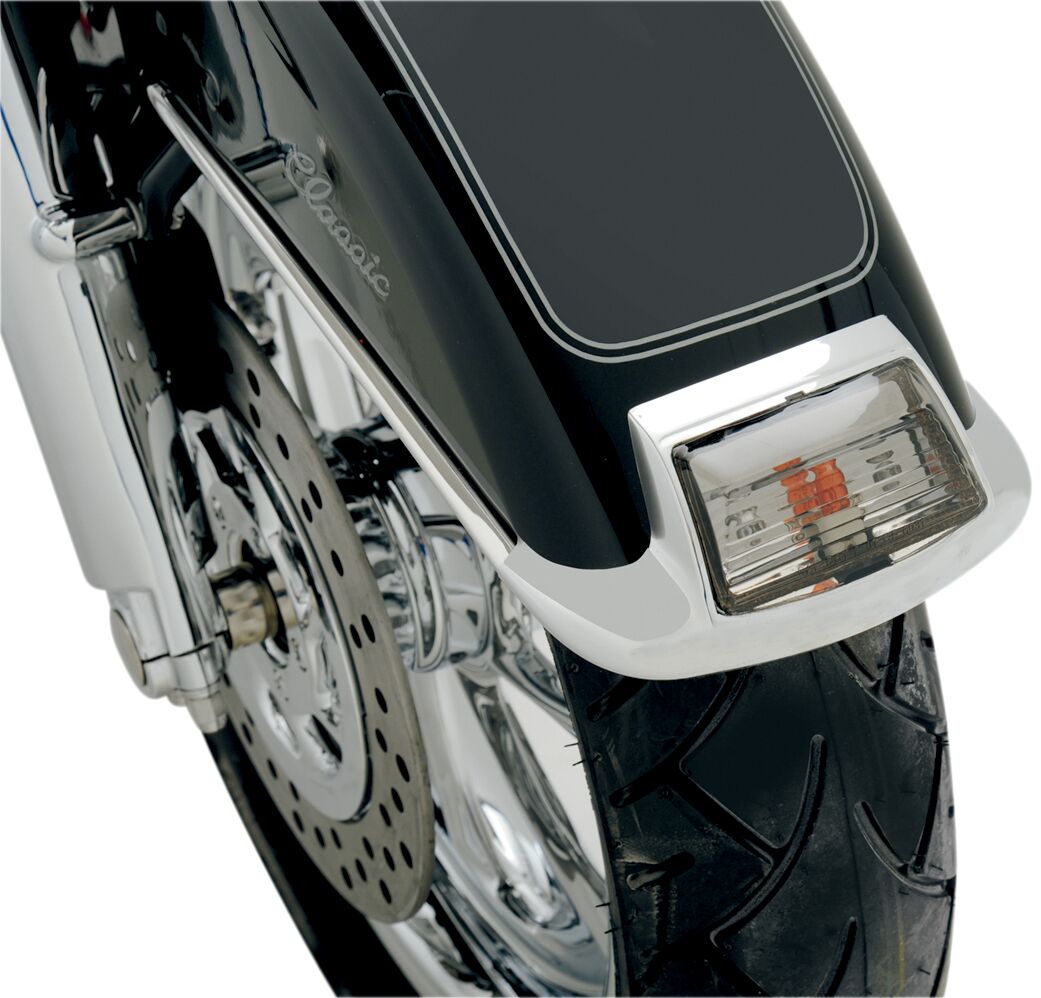 Drag Specialties Smoke Fender Tip Light Smoke Lens Chrome Light Accessory Drag Specialties