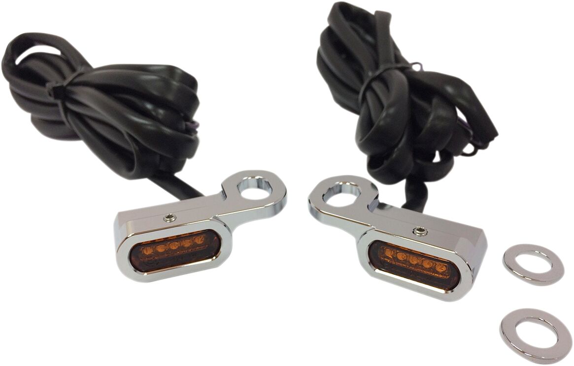 Drag Specialties Lights Marker Handlebar Chrome/Amber Led Light Accessory Drag Specialties