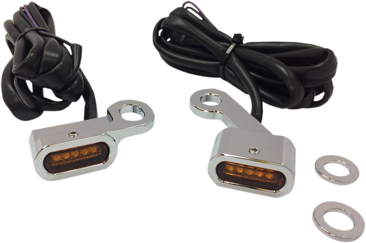 Drag Specialties Lights Marker Handlebar Chrome/Amber Led Light Accessory Drag Specialties