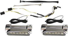Engine Guard LED Lights, Chrome - 14-23 Touring Auxiliary Light Custom Dynamics