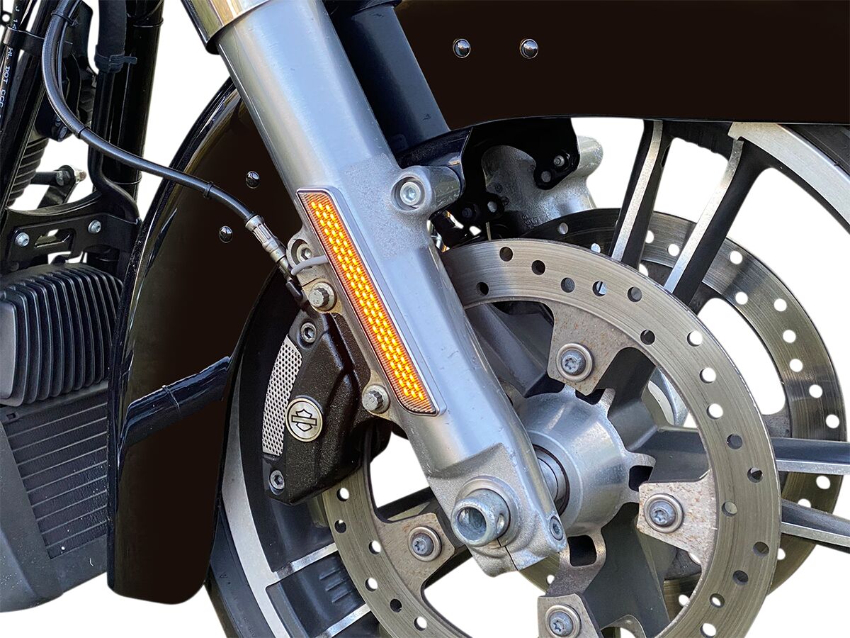Led Fork Light, Amber Gloss Black - 14+ Touring & Trike Turn Signals Custom Dynamics