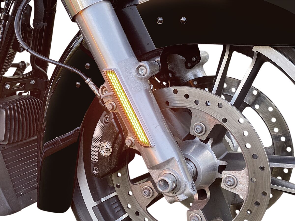 Led Fork Light, Amber Gloss Black - 14+ Touring & Trike Turn Signals Custom Dynamics