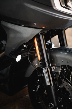 Custom Dynamics Led Fork Light, Amber Gloss Black - 14+ Touring & Trike Light Accessory Custom Dynamics