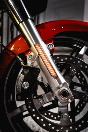Custom Dynamics Led Fork Light, Amber Chrome - 14+ Touring & Trike Light Accessory Custom Dynamics