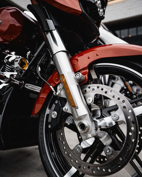 Custom Dynamics Led Fork Light, Amber Chrome - 14+ Touring & Trike Light Accessory Custom Dynamics
