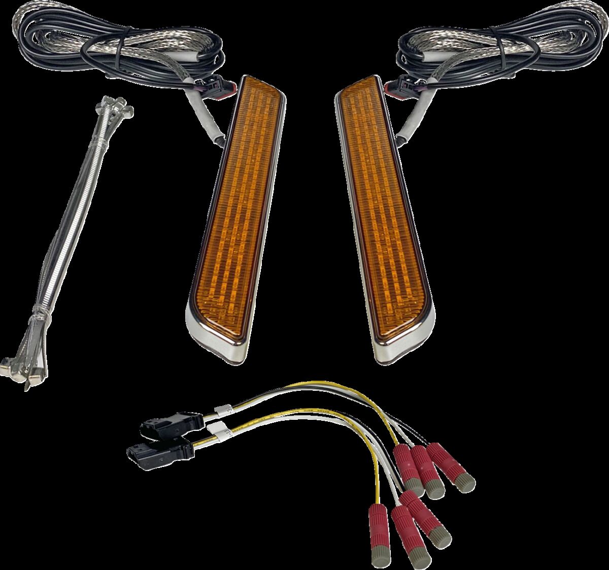 Custom Dynamics Light Led Fork Amb Chr ACCESSORY LIGHT GROUP Custom Dynamics
