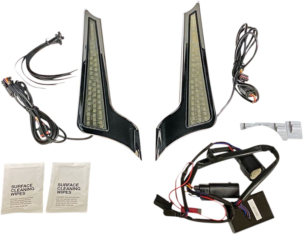 Custom Dynamics Dual Color Fascia LED Panel Lights, Chrome Smoke - 14+ Touring Light Accessory Custom Dynamics