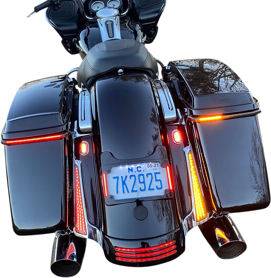 Custom Dynamics Dual Color Fascia LED Panel Lights, Chrome Smoked - 06-09 Street Glide Light Accessory Custom Dynamics