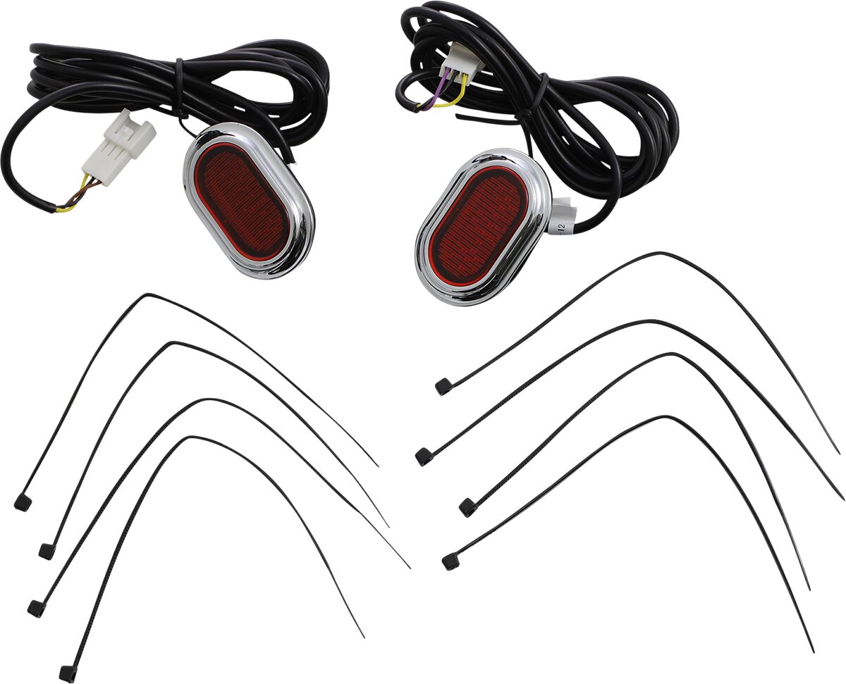 Custom Dynamics PLUGZ™ Antenna Grommet Lights, Chrome Red - 06+ Touring Light Accessory Custom Dynamics