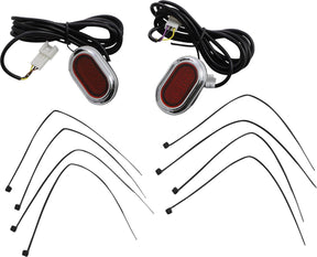 Custom Dynamics PLUGZ™ Antenna Grommet Lights, Chrome Red - 06+ Touring Light Accessory Custom Dynamics