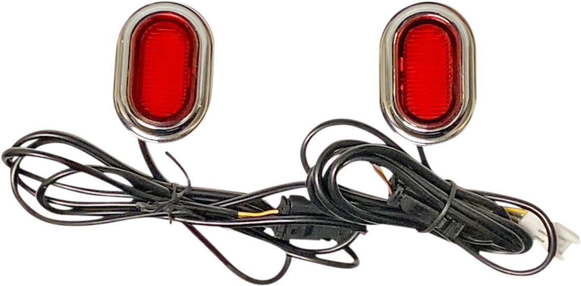 Custom Dynamics PLUGZ™ Antenna Grommet Lights, Chrome Red - 06+ Touring Light Accessory Custom Dynamics