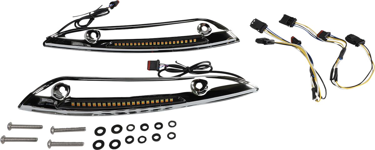 Custom Dynamics Genesis® 4 Dynamic LED Sequential Turn Signals, Chrome - 15-24 Touring Light Accessory Custom Dynamics