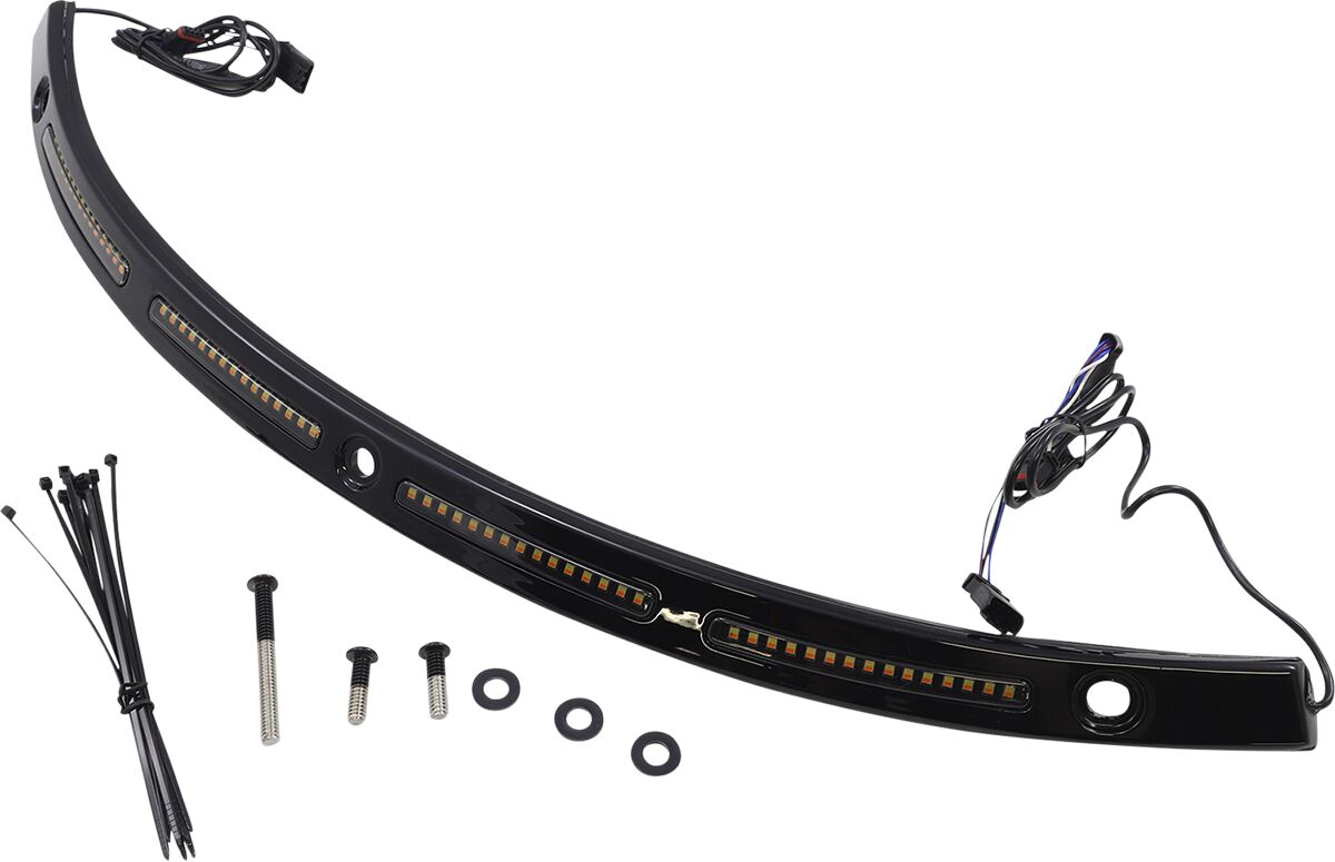 Custom Dynamics V2 Batwing Windshield Trim Standard Turn Signal, Black - 14+ Touring & Trike Windshields Trims Custom Dynamics