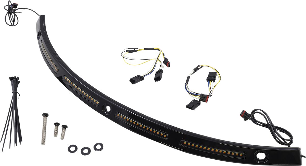 Custom Dynamics V2 Batwing Windshield Trim Sequential Turn Signal, Black - 14+ Touring & Trike Light Accessory Custom Dynamics