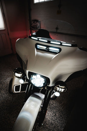 Custom Dynamics V2 Batwing Windshield Trim Sequential Turn Signal, Black - 14+ Touring & Trike Light Accessory Custom Dynamics