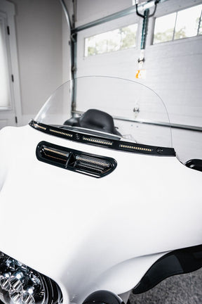Custom Dynamics V2 Batwing Windshield Trim Sequential Turn Signal, Black - 14+ Touring & Trike Light Accessory Custom Dynamics