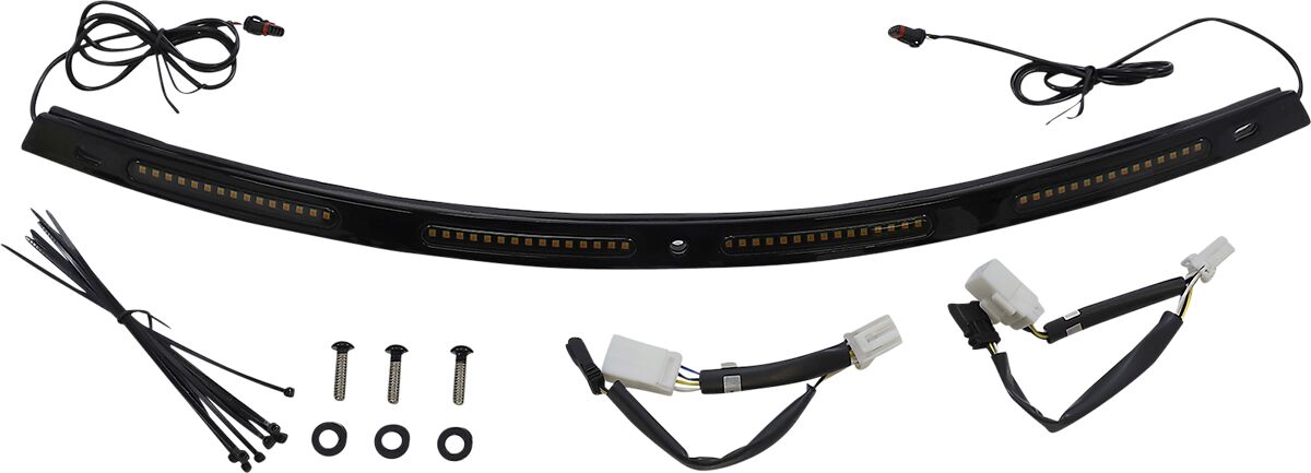 Custom Dynamics V2 Batwing LED Windshield Trim Standard Turn Signal, Black - 06-13 Touring Light Accessory Custom Dynamics