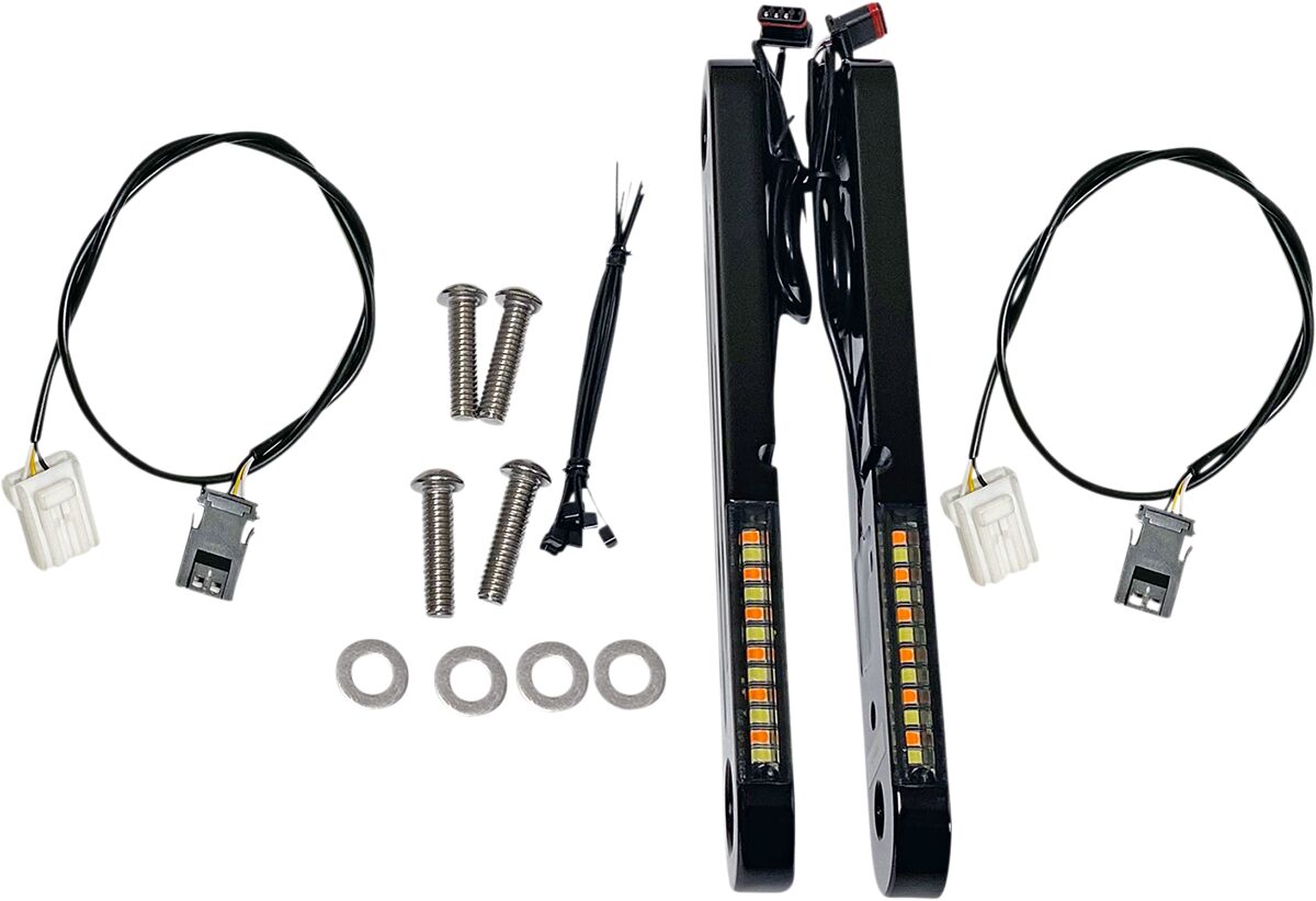 Custom Dynamics ProBEAM® Dynamic Strips™ V2 Front Turn Signals, Black Smoke - 06-13 Touring Light Accessory Custom Dynamics