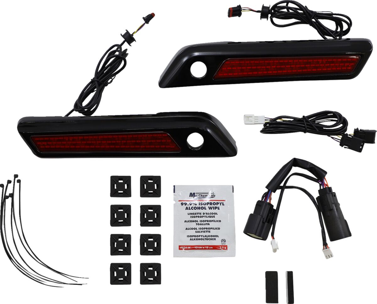 Saddlebag LED Latch Light, Red Black - 14+ Touring Turn Signals Custom Dynamics Default Title
