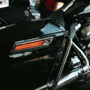 Saddlebag LED Latch Light, Smoked Chrome - 14+ Touring Turn Signals Custom Dynamics