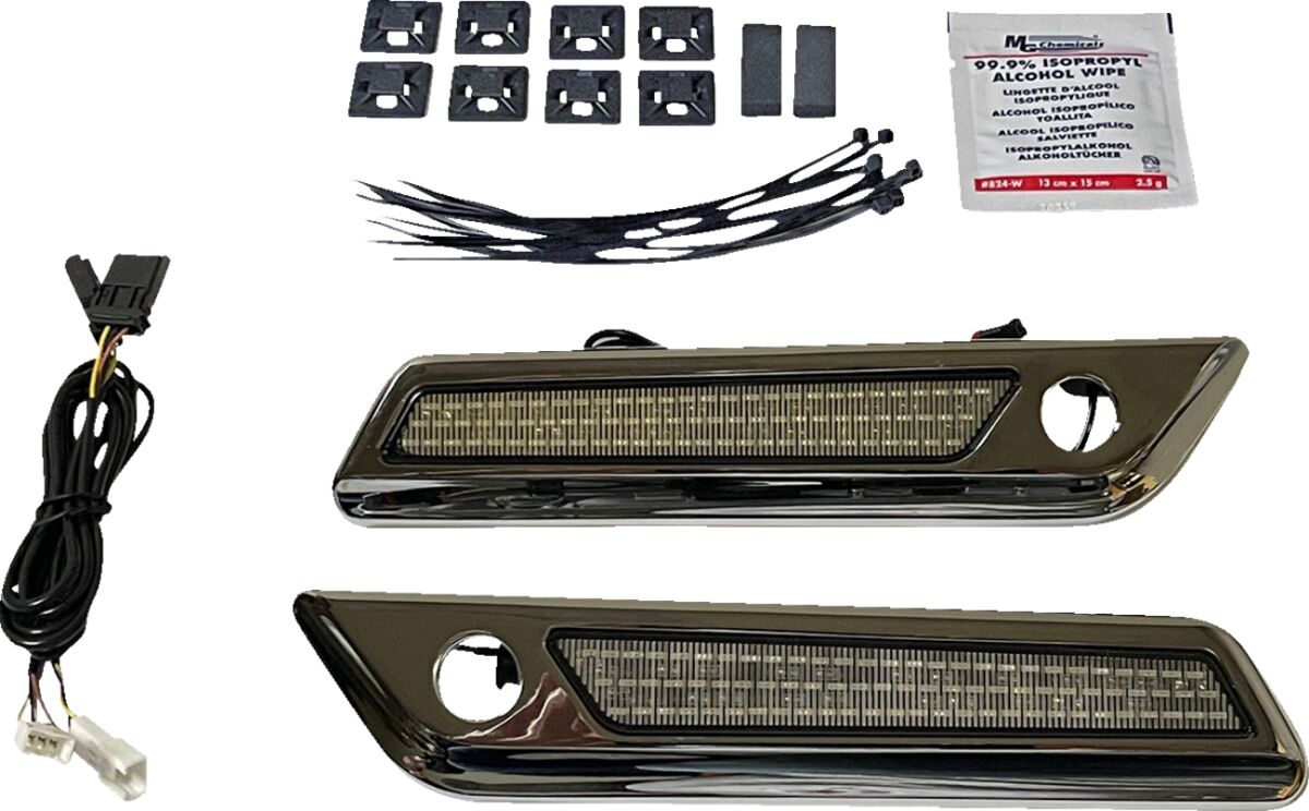 Custom Dynamics Saddlebag LED Latch Light, Smoked Chrome - 14+ Touring Light Accessory Custom Dynamics