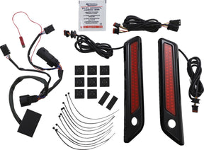 Custom Dynamics Saddlebag Latch Dual Color Accent Lights, Red Black - 14+ Touring Light Accessory Custom Dynamics