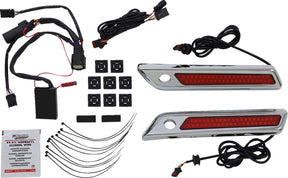 Saddlebag Latch Dual Color Accent Lights, Red Chrome - 14+ Touring Turn Signals Custom Dynamics Default Title