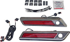 Saddlebag Latch Dual Color Accent Lights, Red Chrome - 14+ Touring Turn Signals Custom Dynamics