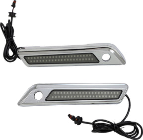 Saddlebag Latch Dual Color Accent Lights, Smoked Chrome - 14-24 Touring Turn Signals Custom Dynamics Default Title