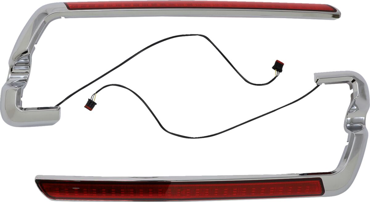 Lower Saddlebag Side Marker LED Lights, Red Chrome - 14-24 Touring Turn Signals Custom Dynamics Default Title