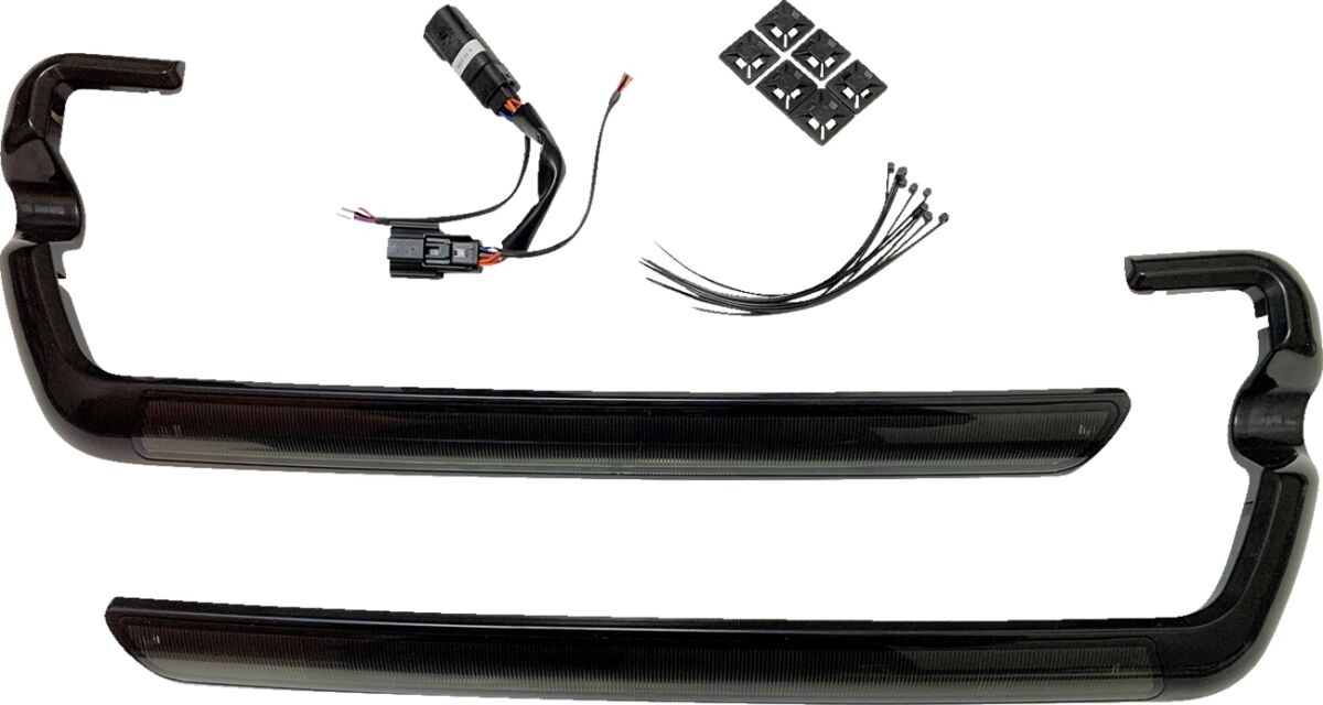 Custom Dynamics Lower Saddlebag Side Marker LED Lights, Smoked Black - 14-24 Touring Light Accessory Custom Dynamics