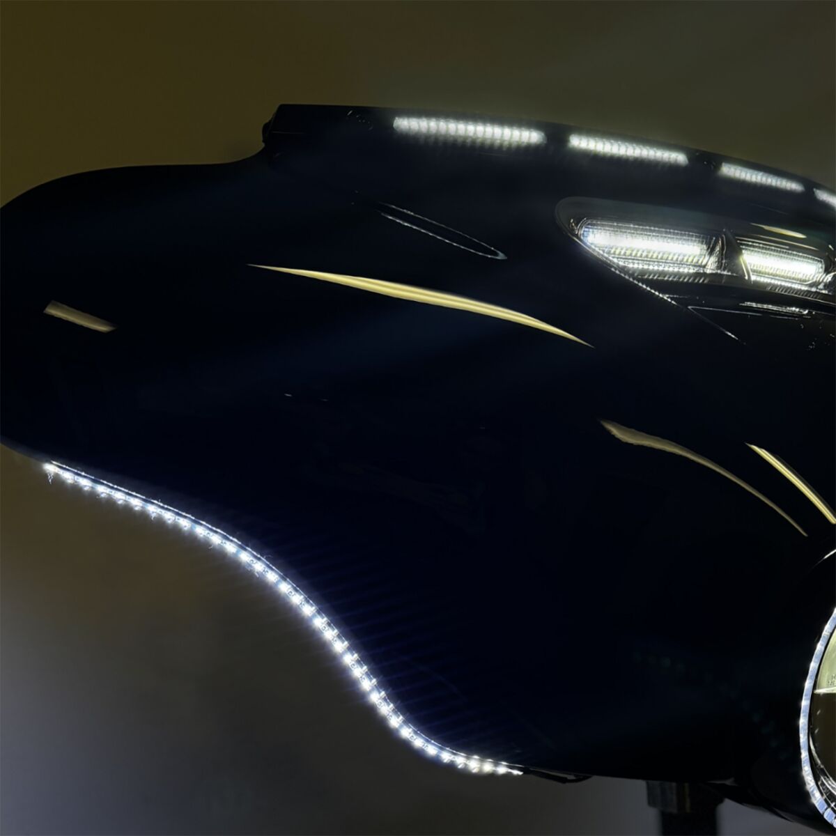 Custom Dynamics Dual Color LED Fairing Strips, Amber & White - 14+ Touring & Trike Light Accessory Custom Dynamics
