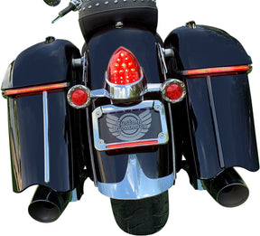 Low Profile Saddlebag Lights, Red - 15+ Indian Auxiliary Light Custom Dynamics