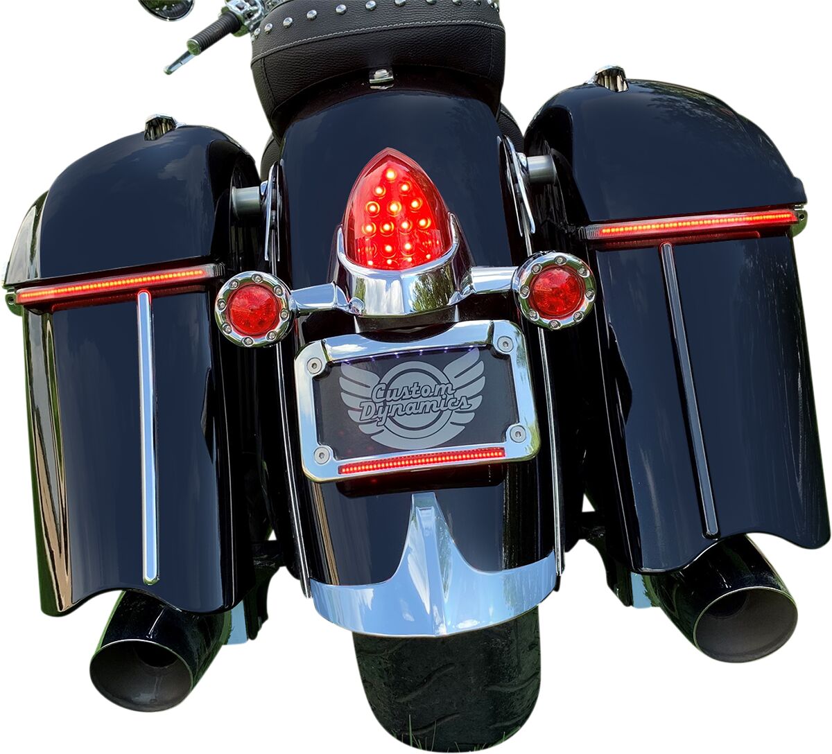 Custom Dynamics Low Profile Saddlebag Lights, Red - 15+ Indian Light Accessory Custom Dynamics