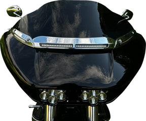 Lights Led Windshield Trim, Chrome - Road Glide - 15+ Touring Auxiliary Light Custom Dynamics