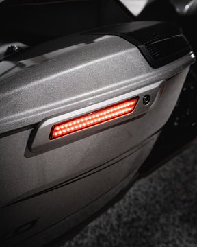 Dual Color LED Saddlebag Latch Lights™, Smoked - 23+ Touring Auxiliary Light Custom Dynamics
