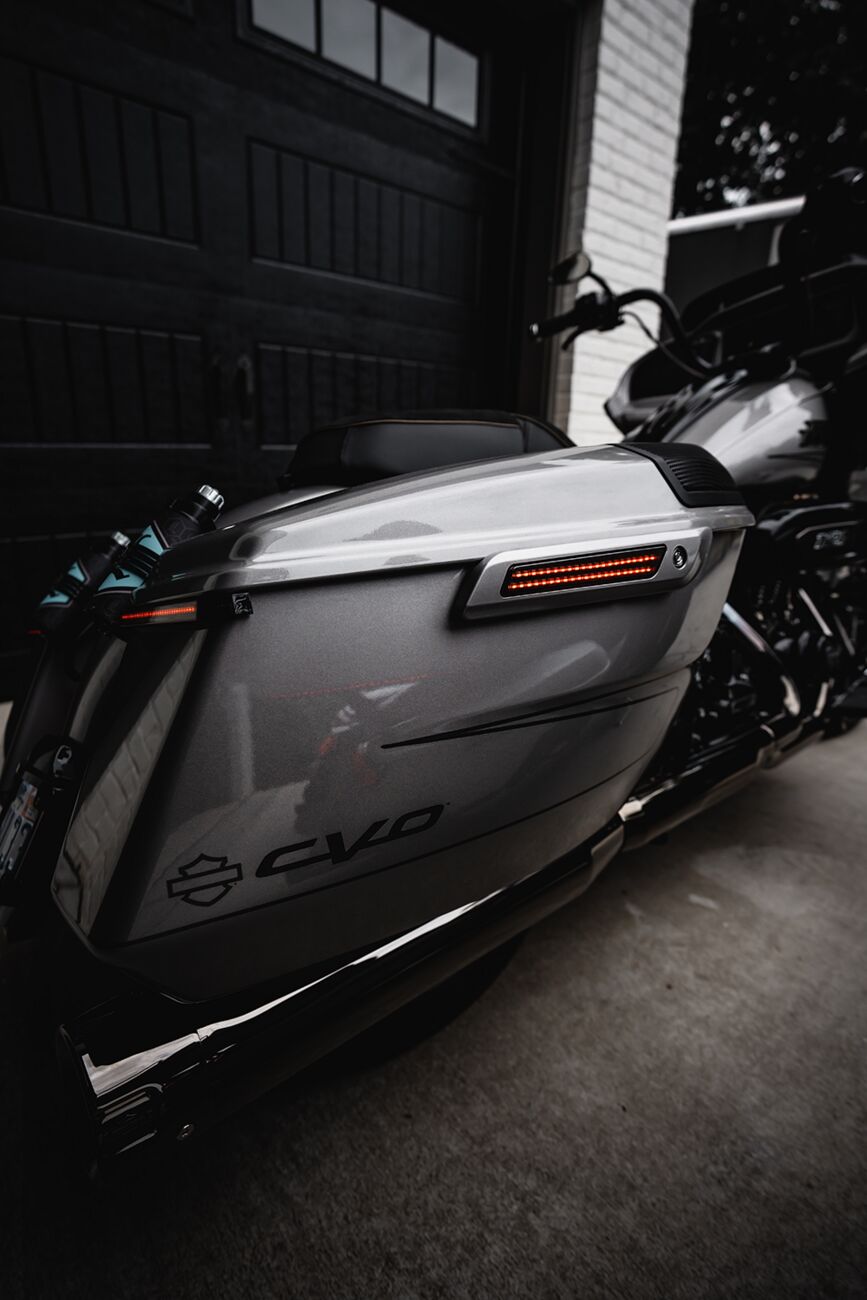 Dual Color LED Saddlebag Latch Lights™, Smoked - 23+ Touring Auxiliary Light Custom Dynamics