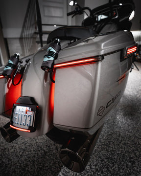 Low-Profile LED Saddlebag Lights, Smoked - 23+ Touring Auxiliary Light Custom Dynamics