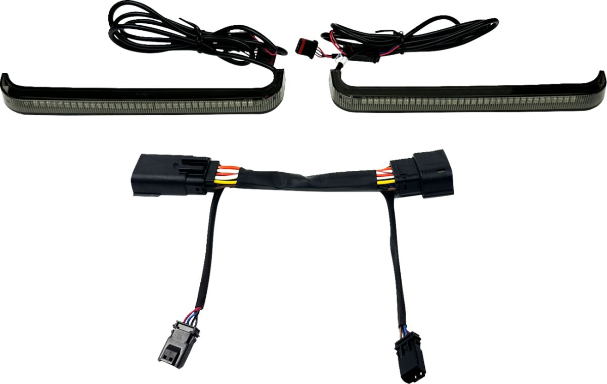 Low-Profile LED Saddlebag Lights, Smoked - 23+ Touring Auxiliary Light Custom Dynamics