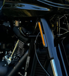 Custom Dynamics Front Fork LED Reflector Replacements, Amber - 22+ Softail FXLRST Light Accessory Custom Dynamics