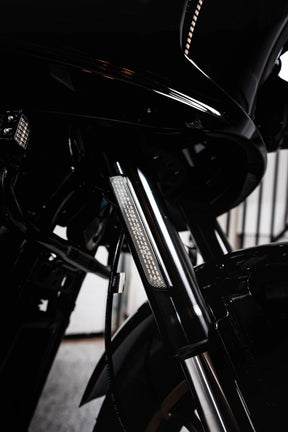 Custom Dynamics Front Fork LED Reflector Replacements, Smoked - 22+ Softail FXLRST Light Accessory Custom Dynamics