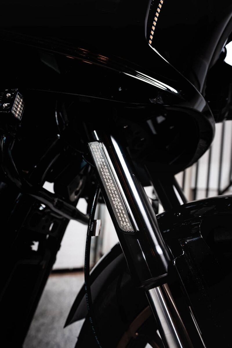 Custom Dynamics Front Fork LED Reflector Replacements, Smoked - 22+ Softail FXLRST Light Accessory Custom Dynamics