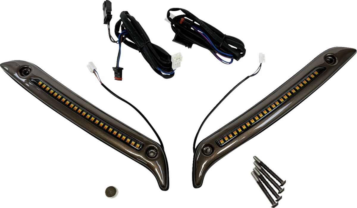 Led Windshield Trim, Dark Bronze - 22+ Softail FXLRST Turn Signals Custom Dynamics Default Title
