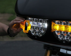 Denali Snap-On X-Lens For D14 Destroyer Headlight, Amber Light Accessory Denali