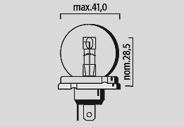 Flosser Bulb R2 12 V 45/40 W P45 T BULBS Flosser